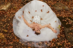 laying in leaves